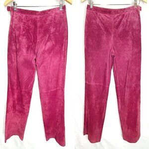 Purple Suede Leather Pants Nancy Bolen City Girl Womens Size 6 High Waist Lined